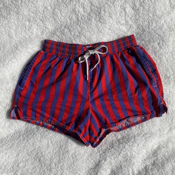 Urban Outfitters Red and Blue Striped Shorts Small - Picture 2 of 7